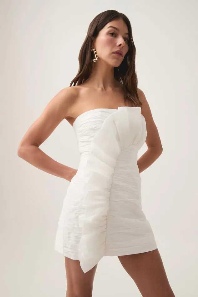 Aje Dresses Telma Ruffle Mini Dress Ivory 8211 Women Aje Dresses Telma Ruffle Mini Dress Ivory 8211 Women