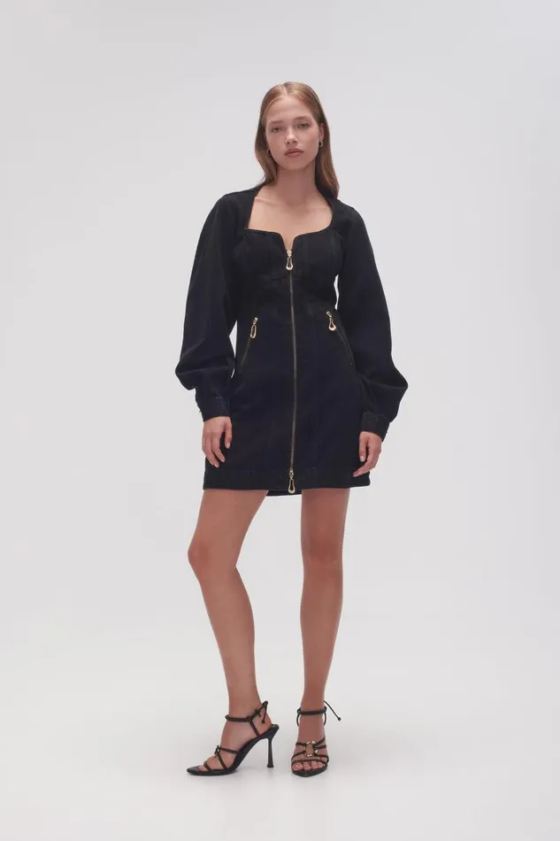 Aje Dresses Willa Denim Mini Dress Black 8211 Women Aje Dresses Willa Denim Mini Dress Black 8211 Women