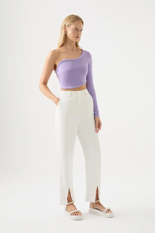 Aje Pants Zita Split Front Tapered Pant Ivory 8211 Women