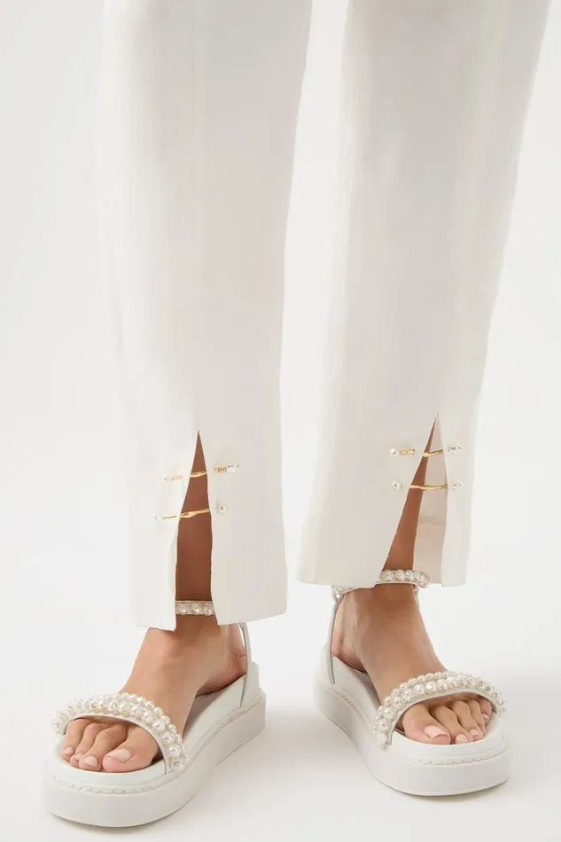 Aje Pants Zita Split Front Tapered Pant Ivory 8211 Women