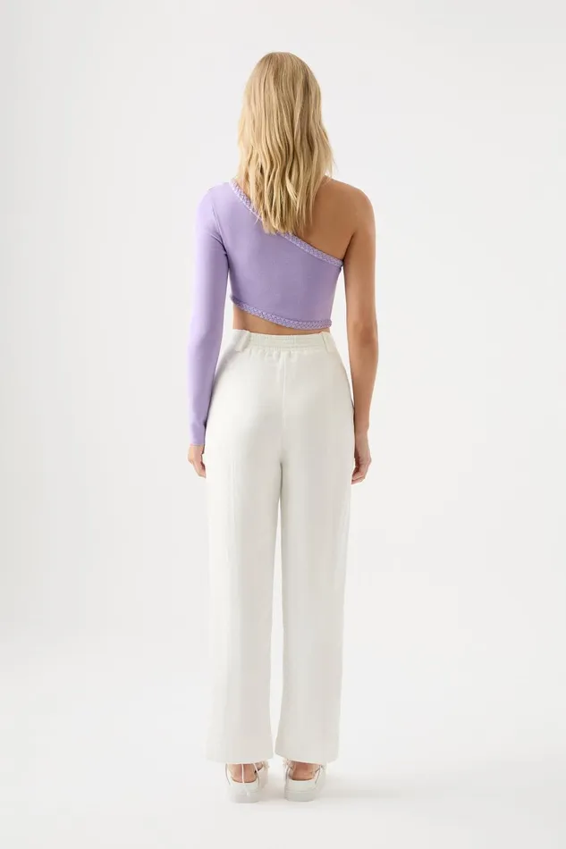 Aje Pants Zita Split Front Tapered Pant Ivory 8211 Women