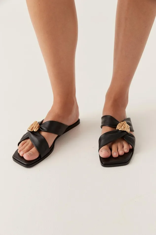 Aje Shoes Cosima Scrunch Slide Black 8211 Women
