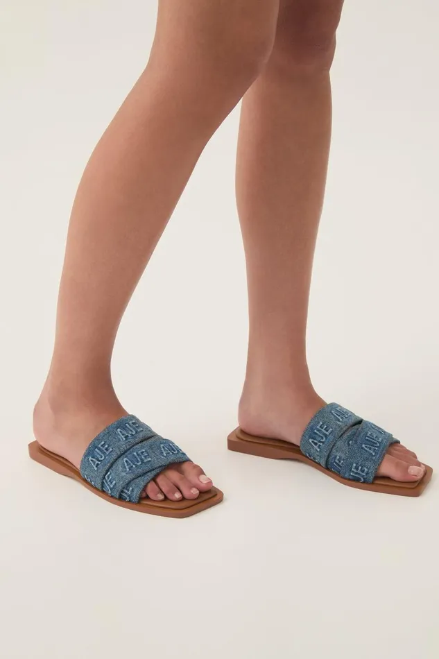 Aje Shoes Rita Denim Logo Slide 90039s Wash 8211 Women