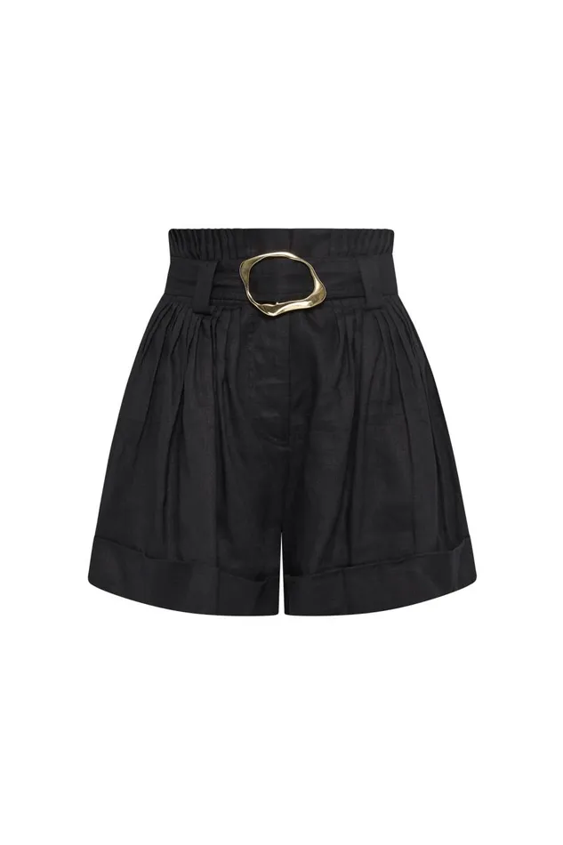 Aje Shorts Byblos Belted Linen Short Black 8211 Women