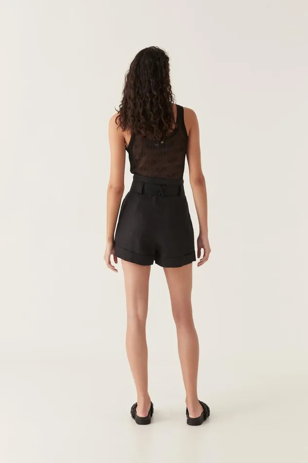 Aje Shorts Byblos Belted Linen Short Black 8211 Women