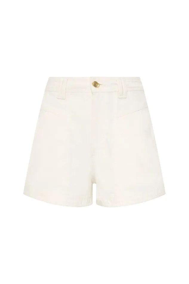 Aje Shorts Ren Belmond Denim Short White 8211 Women