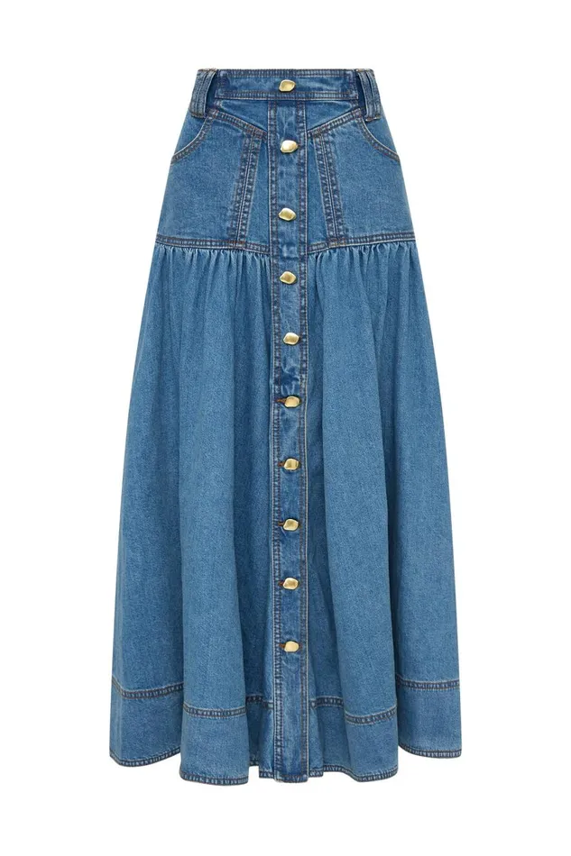 Aje Skirts Belmond Denim Midi Skirt 90039s Wash 8211 Women