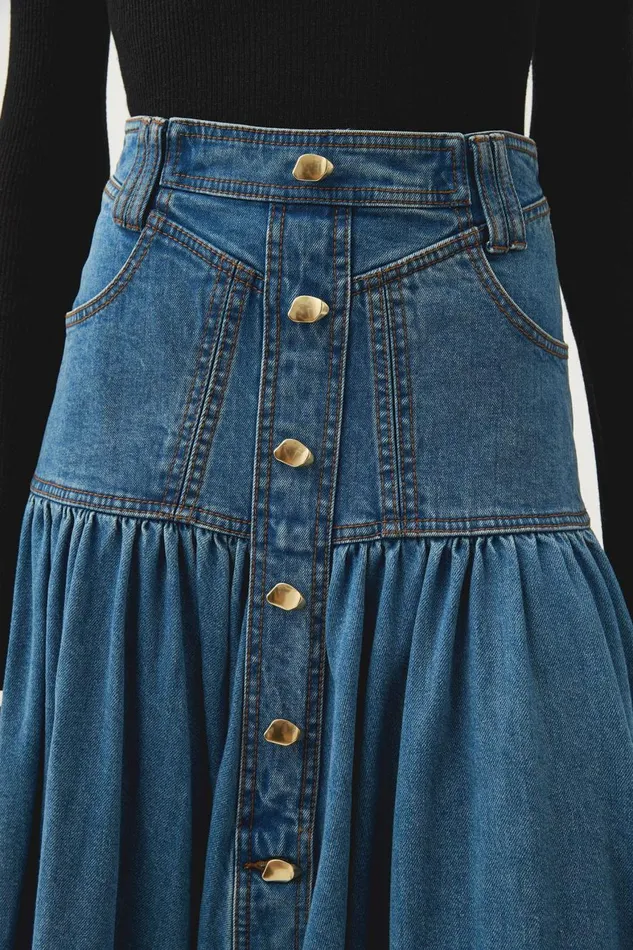 Aje Skirts Belmond Denim Midi Skirt 90039s Wash 8211 Women
