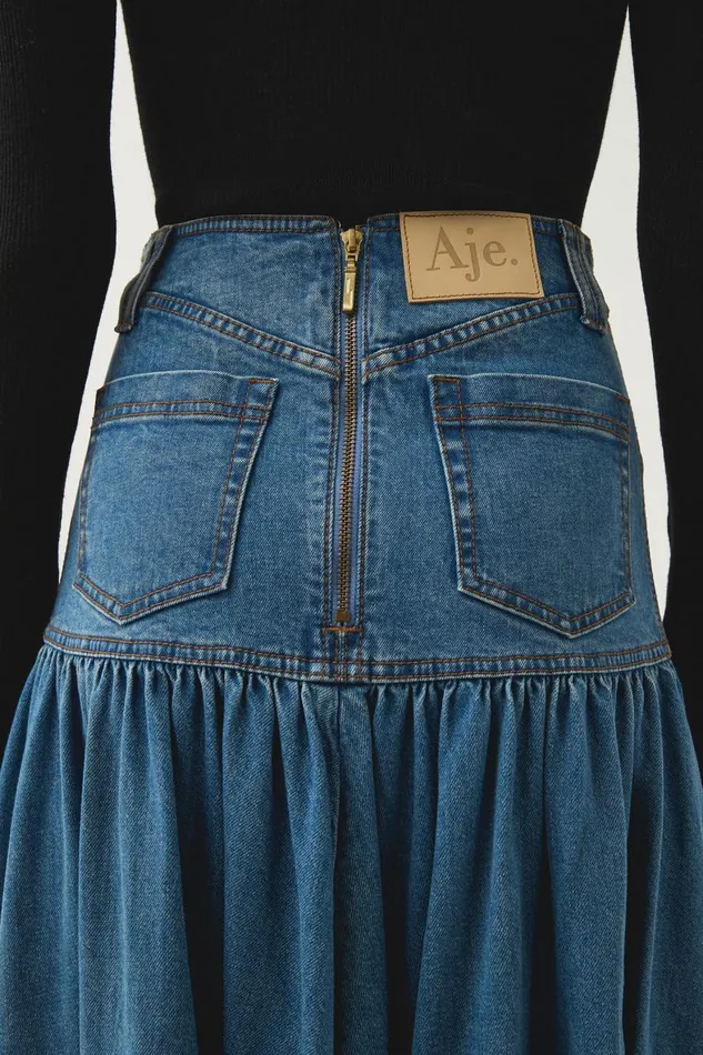 Aje Skirts Belmond Denim Midi Skirt 90039s Wash 8211 Women