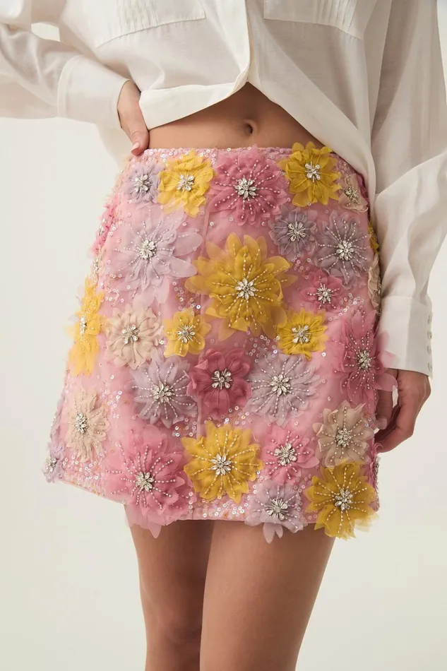 Aje Skirts Blossom Micro Mini Skirt Gilded Garden 8211 Women