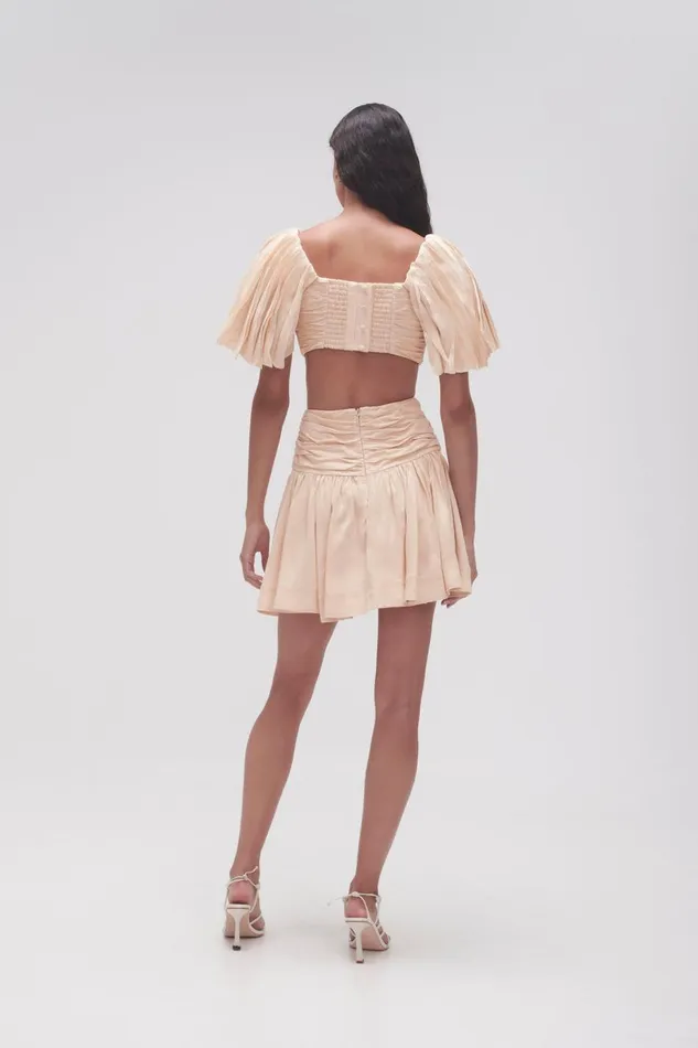Aje Skirts Cari Ruched Waist Mini Skirt Coconut Cream 8211 Women