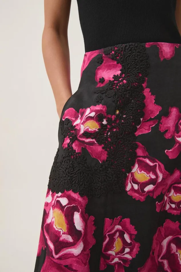 Aje Skirts Florence Midi Skirt Midnight Peony 8211 Women