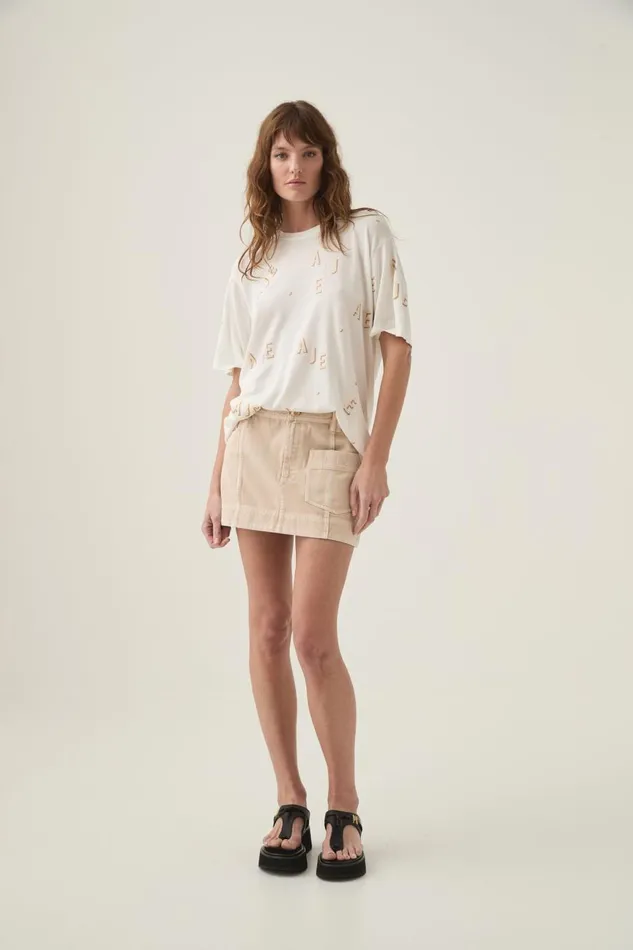 Aje Tees Decora Logo Sprinkle Knit Tee Ivoryneutral 8211 Women