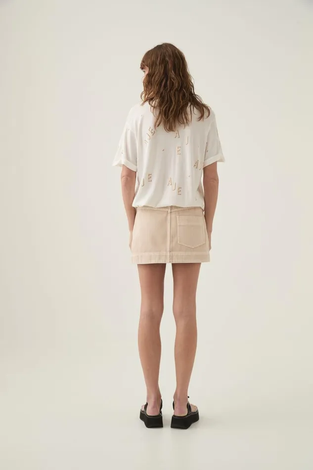 Aje Tees Decora Logo Sprinkle Knit Tee Ivoryneutral 8211 Women