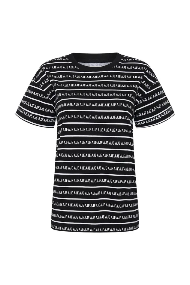 Aje Tees Lilah Logo Tee Blackwhite 8211 Women