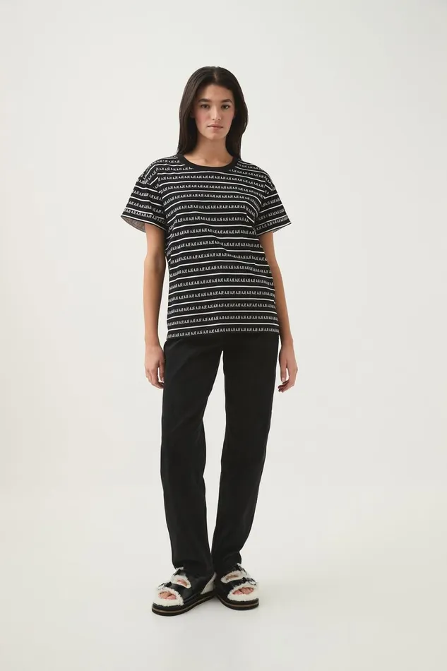 Aje Tees Lilah Logo Tee Blackwhite 8211 Women