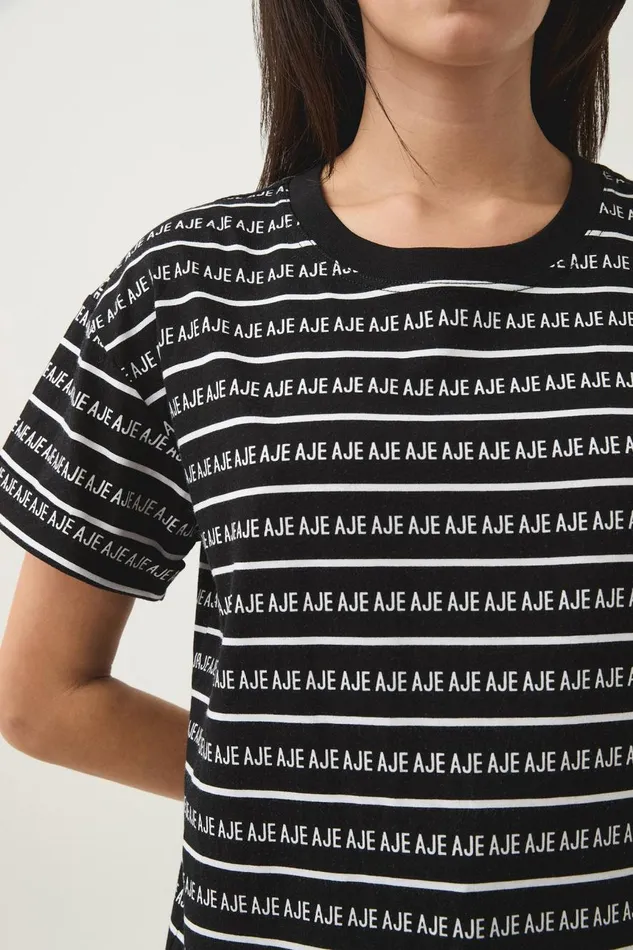 Aje Tees Lilah Logo Tee Blackwhite 8211 Women