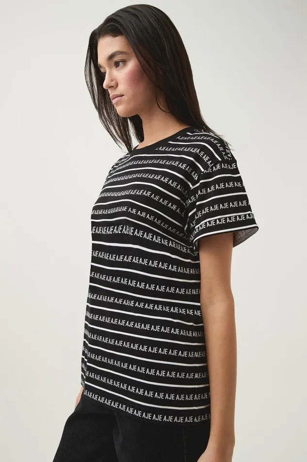 Aje Tees Lilah Logo Tee Blackwhite 8211 Women