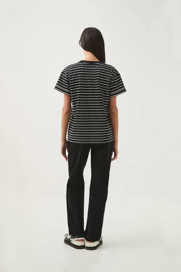 Aje Tees Lilah Logo Tee Blackwhite 8211 Women