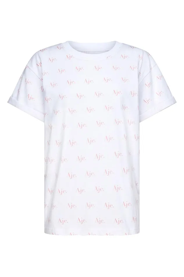 Aje Tees Ratio Logo Heritage Tee Whiteblush 8211 Women
