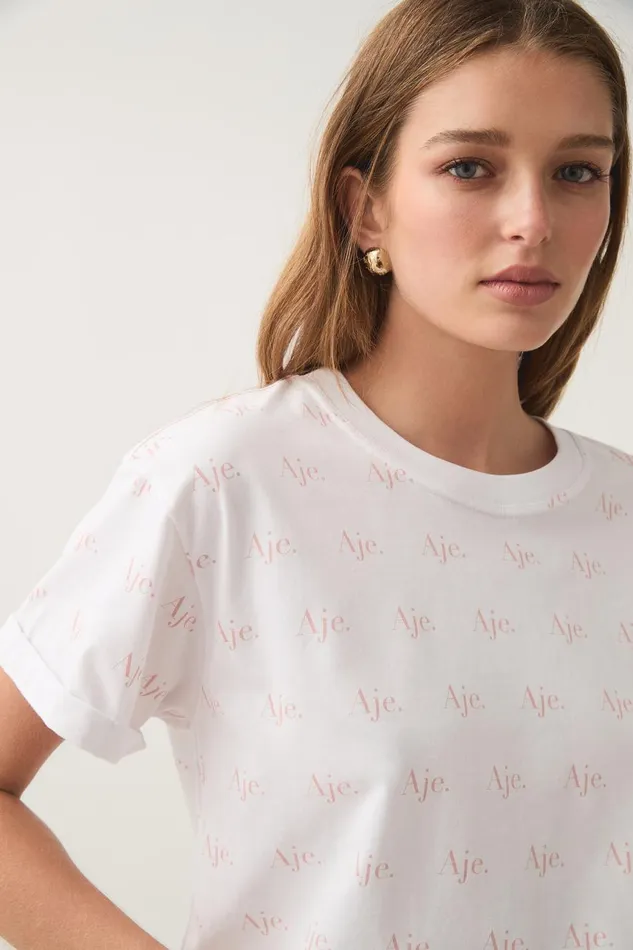 Aje Tees Ratio Logo Heritage Tee Whiteblush 8211 Women