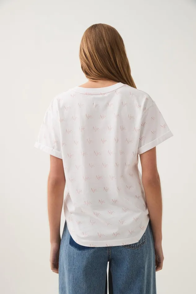 Aje Tees Ratio Logo Heritage Tee Whiteblush 8211 Women