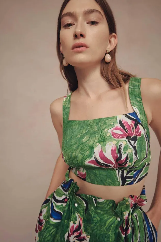Aje Tops Eden Tie Back Top Native Gumnut Floral 8211 Women Aje Tops Eden Tie Back Top Native Gumnut Floral 8211 Women