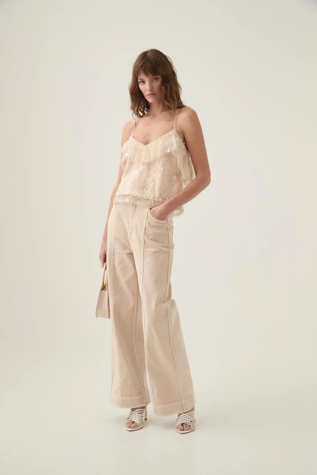 Aje Tops Iridescence Crop Top Moondust 8211 Women Aje Tops Iridescence Crop Top Moondust 8211 Women