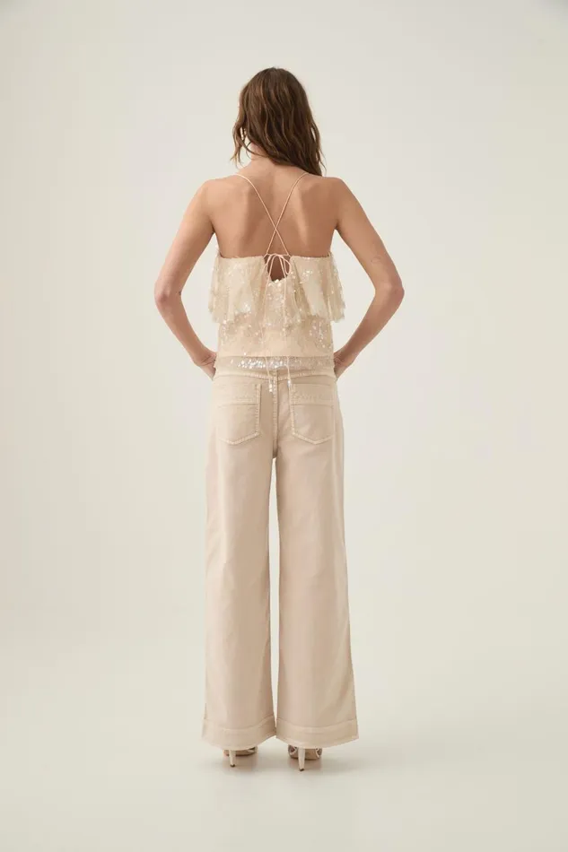 Aje Tops Iridescence Crop Top Moondust 8211 Women Aje Tops Iridescence Crop Top Moondust 8211 Women