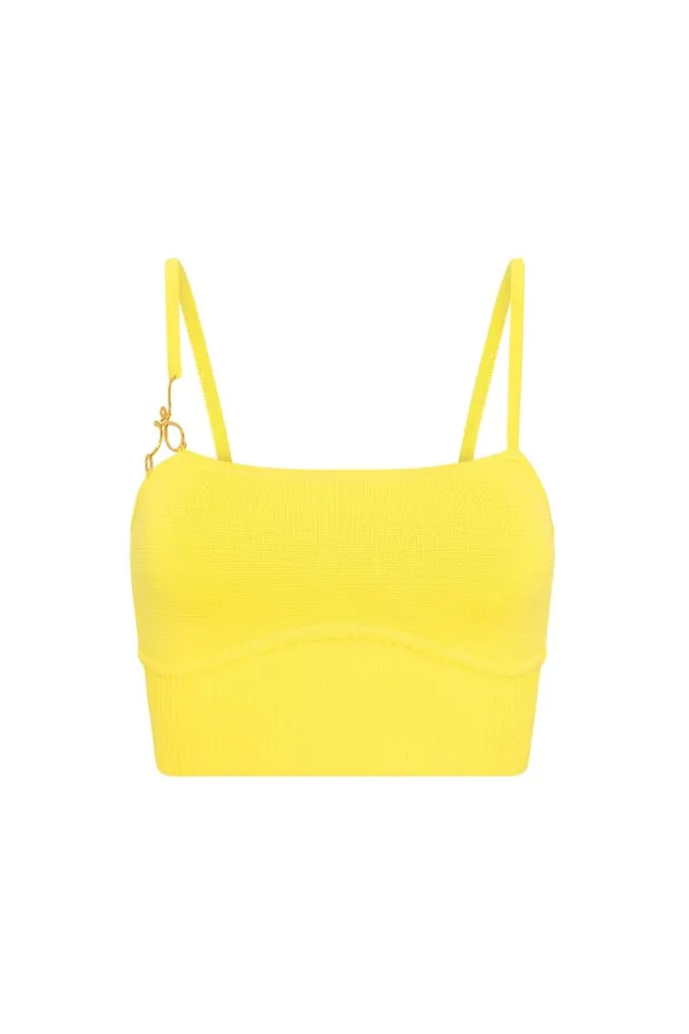 Aje Tops Lucia Knit Bustier Sunflower Yellow 8211 Women Aje Tops Lucia Knit Bustier Sunflower Yellow 8211 Women