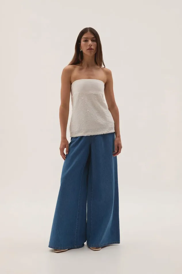 Aje Tops Nebula Strapless Top White Sequin 8211 Women Aje Tops Nebula Strapless Top White Sequin 8211 Women