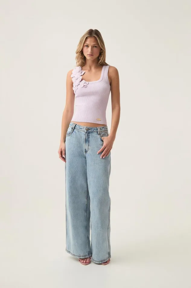 Aje Tops Splendour Flower Knit Tank Soft Violet 8211 Women Aje Tops Splendour Flower Knit Tank Soft Violet 8211 Women