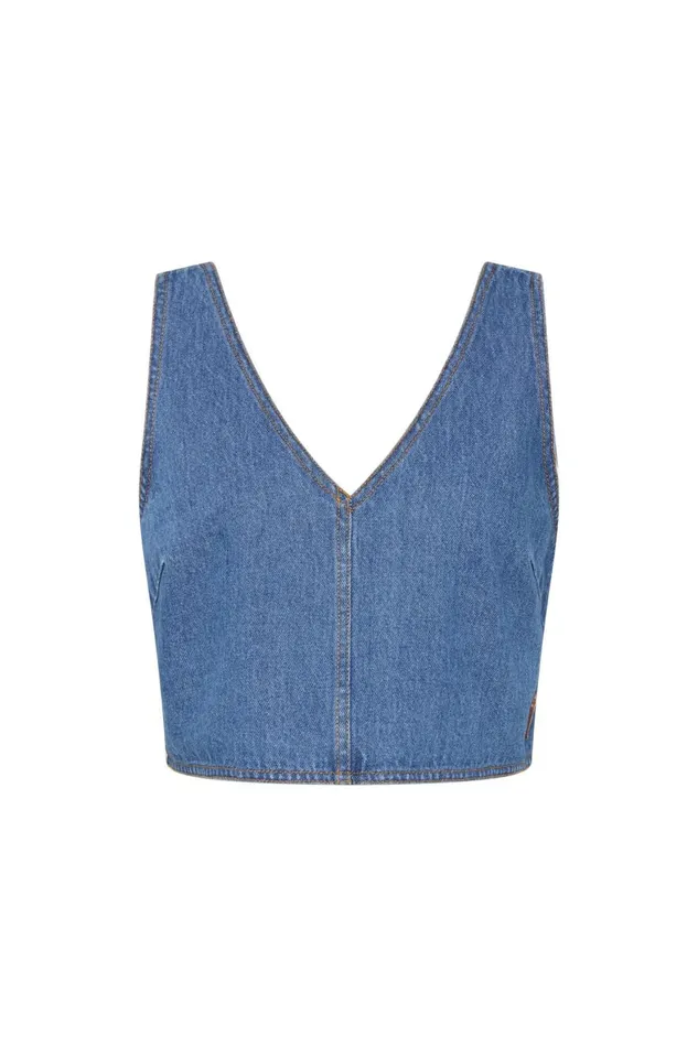 Aje Tops Sunray Crop Top Blue Wash 8211 Women