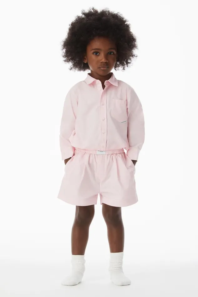 Alexander Wang Kids Classic Boxer Short In Compact Cotton
