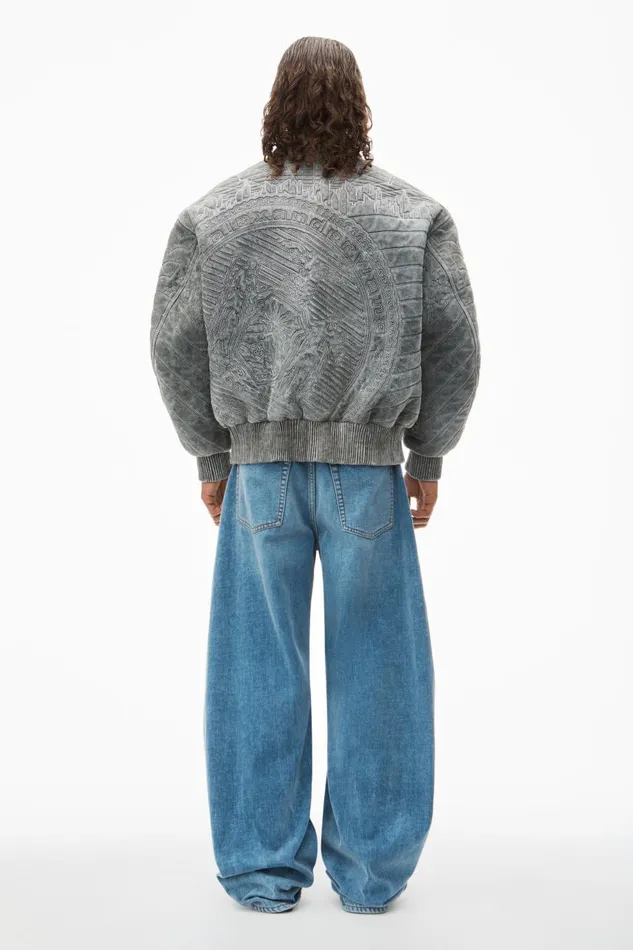 Alexander Wang Outerwear Men Embroidered Bomber Jacket In Lambskin