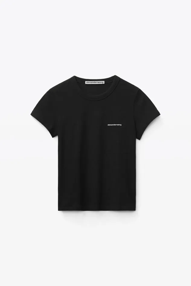 Alexander Wang TShirts Women Shrunken Tee In High Twist Jersey