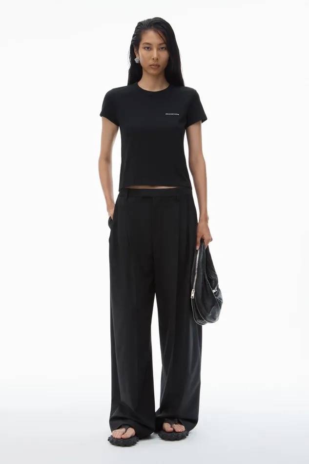 Alexander Wang TShirts Women Shrunken Tee In High Twist Jersey