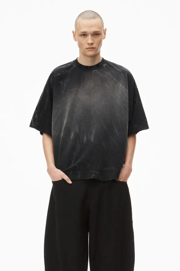 Alexander Wang Tops Men Distressed Wash Tee In Cotton