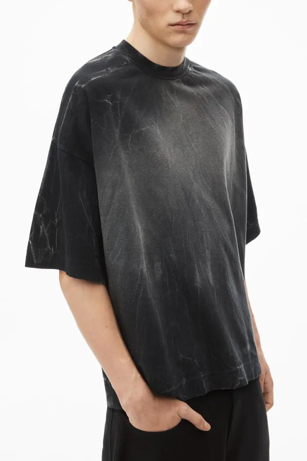 Alexander Wang Tops Men Distressed Wash Tee In Cotton