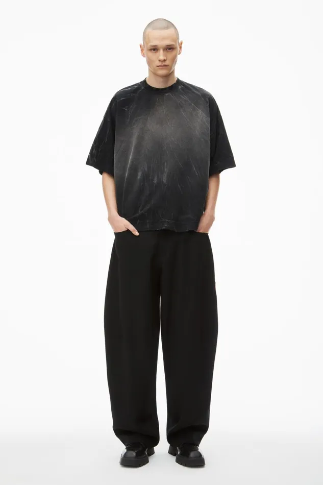 Alexander Wang Tops Men Distressed Wash Tee In Cotton