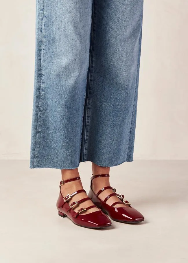 ALOHAS Ballet Flats Luke 8211 Red Patent Leather Ballet Flats 8211 Women