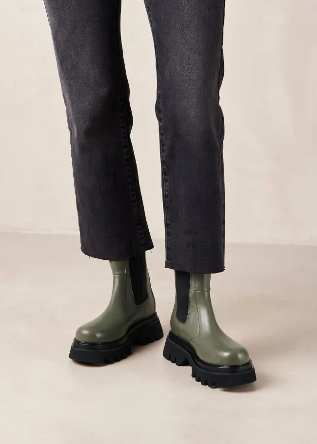 ALOHAS Boots All Rounder 8211 Green Leather Boots 8211 Women