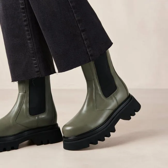 ALOHAS Boots All Rounder 8211 Green Leather Boots 8211 Women