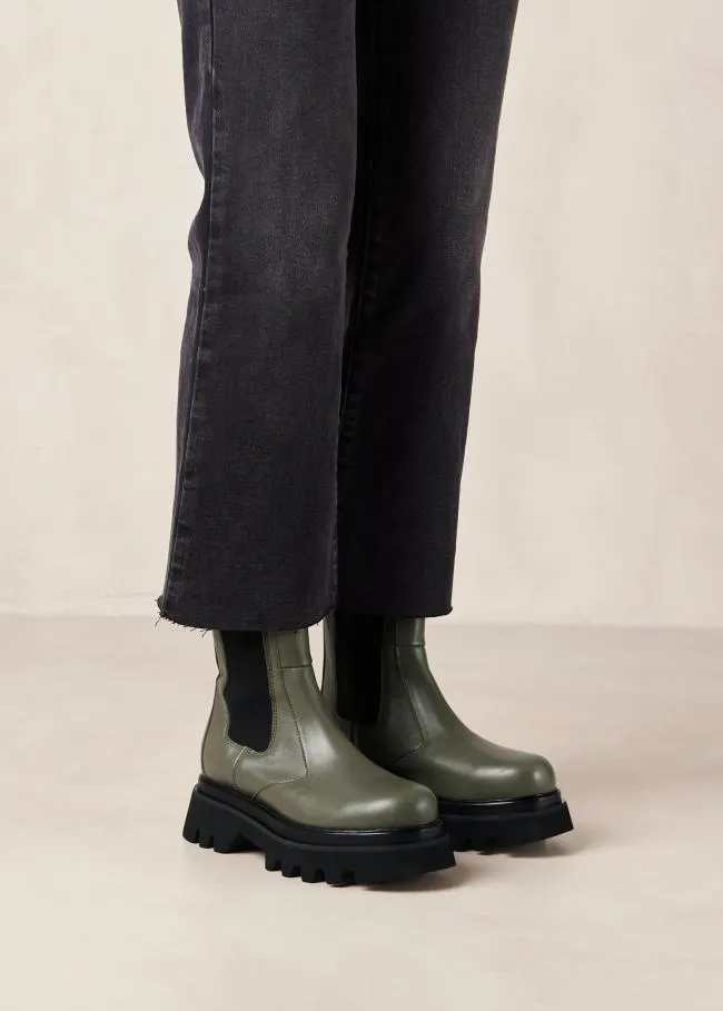 ALOHAS Boots All Rounder 8211 Green Leather Boots 8211 Women