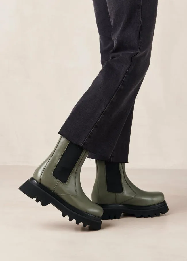 ALOHAS Boots All Rounder 8211 Green Leather Boots 8211 Women
