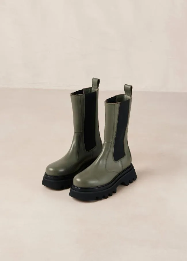ALOHAS Boots All Rounder 8211 Green Leather Boots 8211 Women