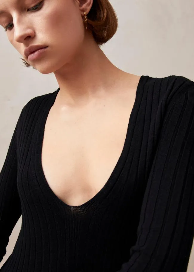 ALOHAS Dresses Alve 8211 Black Knit Maxi Dress 8211 Women