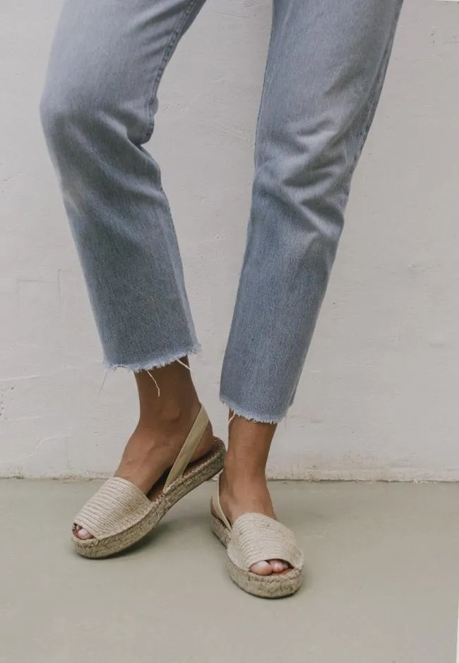 ALOHAS Espadrilles Ibizas Platform Raffia 8211 Beige Leather Espadrilles 8211 Women