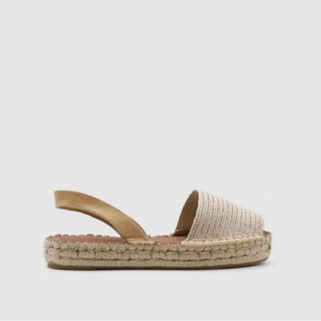 ALOHAS Espadrilles Ibizas Platform Raffia 8211 Beige Leather Espadrilles 8211 Women