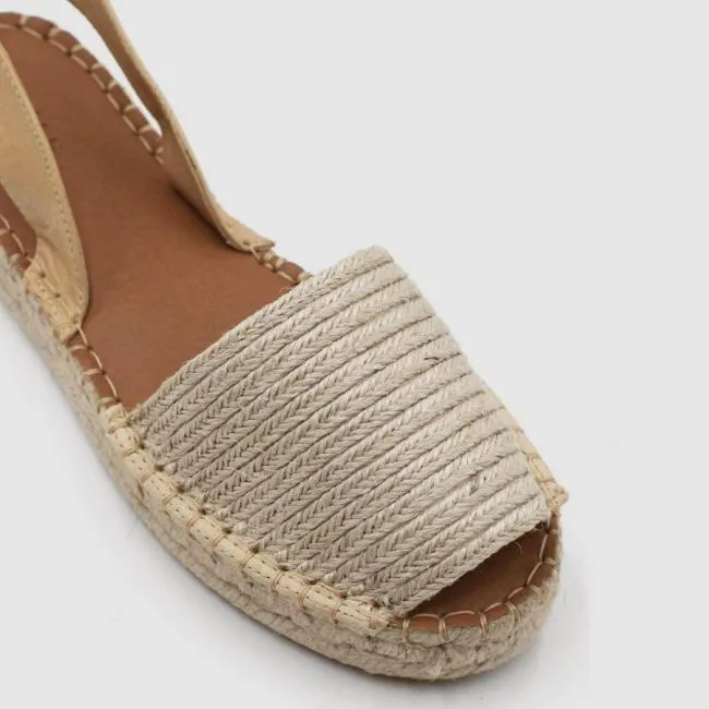 ALOHAS Espadrilles Ibizas Platform Raffia 8211 Beige Leather Espadrilles 8211 Women